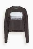 Askk NY Cropped Long Sleeve Printed Tee in Heidi