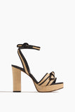 Alexandre Birman Platforms Grosgrain Raffia Platform Sandal in Natural and Black Alexandre Birman Grosgrain Raffia Platform Sandal in Natural and Black