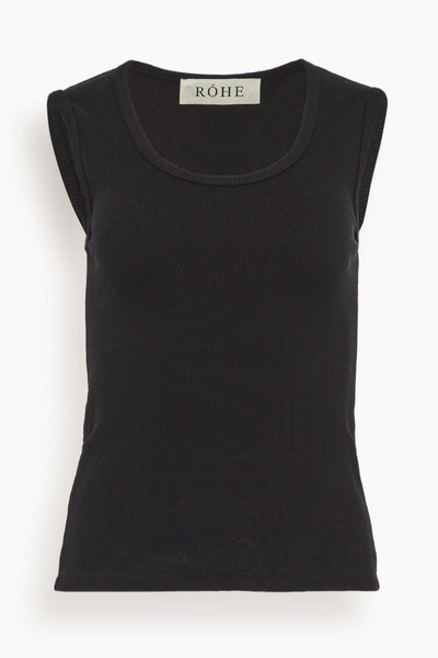 Rib Tank Top in Black