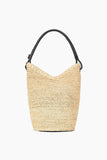 Staud Lani Raffia Bucket Bag in Natural