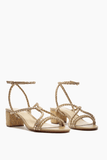Alexandre Birman Elba 45 Block Heel in Semolina/Golden