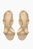 Alexandre Birman Elba 45 Block Heel in Semolina/Golden