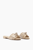 Alexandre Birman Maxi Clarita Padded Raffia Flat in Shell