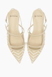 Alexandre Birman Tita Raffia Zig Flat in Eggshell