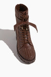 Alexandre Birman Tresse Combat Boot in Brown