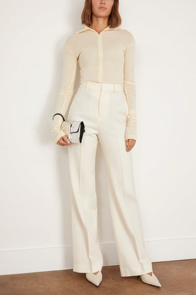 Bite Studios Pants Credo Wool Straight Trousers in Cream Bite Studios Credo Wool Straight Trousers in Cream