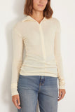 Bite Studios Tops Fine Wool Zip Top in Cream Bite Studios Fine Wool Zip Top in Cream