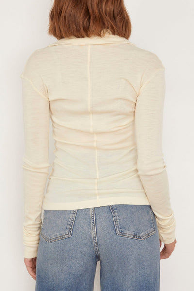 Bite Studios Tops Fine Wool Zip Top in Cream Bite Studios Fine Wool Zip Top in Cream