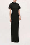 Brandon Maxwell The Bex Gown with Embroidered Details in Black