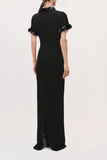 Brandon Maxwell The Bex Gown with Embroidered Details in Black