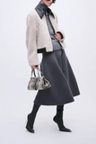 Brandon Maxwell The Miller Structured Knit Skirt in Heather Grey