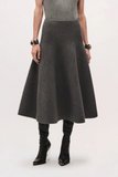 Brandon Maxwell The Miller Structured Knit Skirt in Heather Grey