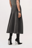Brandon Maxwell The Miller Structured Knit Skirt in Heather Grey