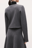 Brandon Maxwell The Ryder Knit Jacket in Heather Grey