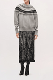 Brandon Maxwell The Sinclair Pleated Pencil Skirt in Black/White
