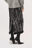 Brandon Maxwell The Sinclair Pleated Pencil Skirt in Black/White