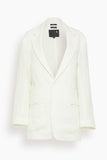 R13 Oversized Ragged Blazer in White