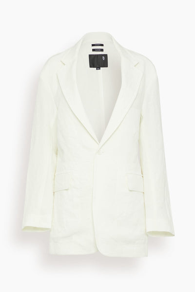 Oversized Ragged Blazer in White