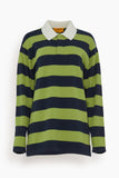 Guest In Residence Sweaters Rugby Sweater in Matcha/Midnight Stripe Guest in Residence Rugby Sweater in Matcha/Midnight Stripe