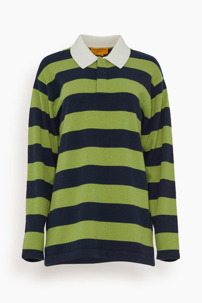 Rugby Sweater in Matcha/Midnight Stripe