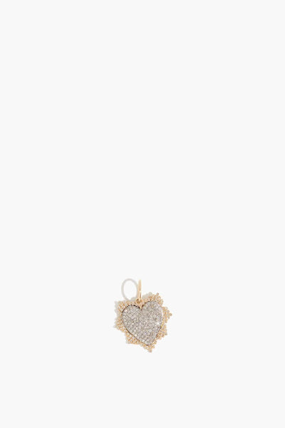 Small Spike Heart Pendant in 14k Yellow Gold/Sterling Silver