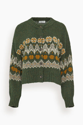 Cammie Sweater in Dark Forest Fairisle