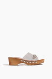 Simone Rocha Embroidered Scalloped Wooden Clog in Clear/Pearl