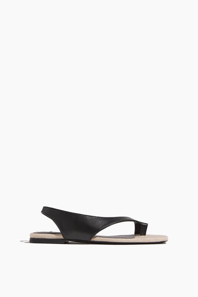 Leather Thong Sandals in Black/Sand