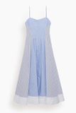 Simkhai Chamberlain Cotton Midi Dress in Periwinkle Stripe