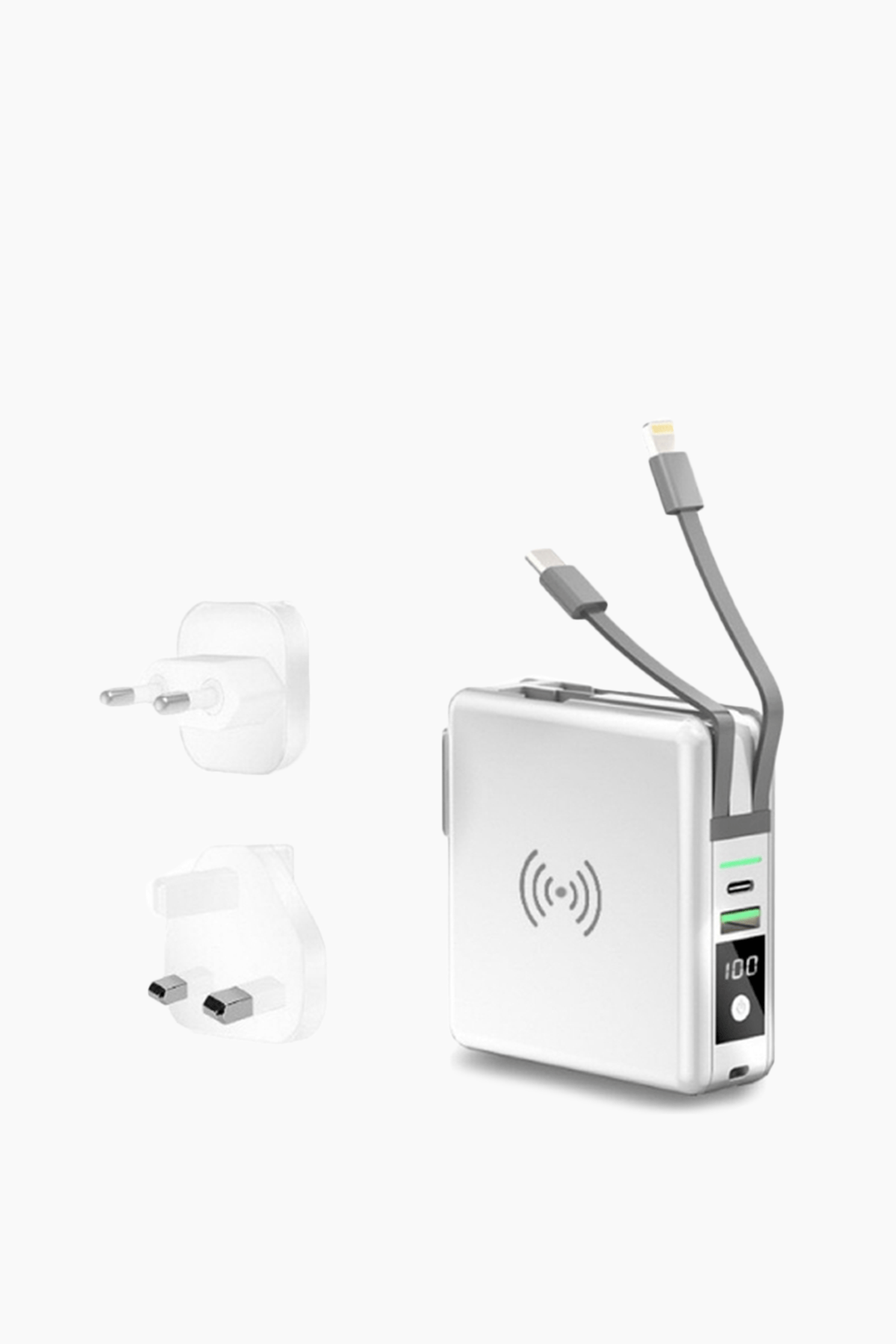 Tech Trendz Global Travel Charger with Built-In Cables in White ...