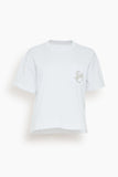 Sacai Tops Emblem Cotton Jersey T-Shirt in White Sacai Emblem Cotton Jersey T-Shirt in White