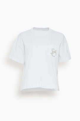 Emblem Cotton Jersey T-Shirt in White