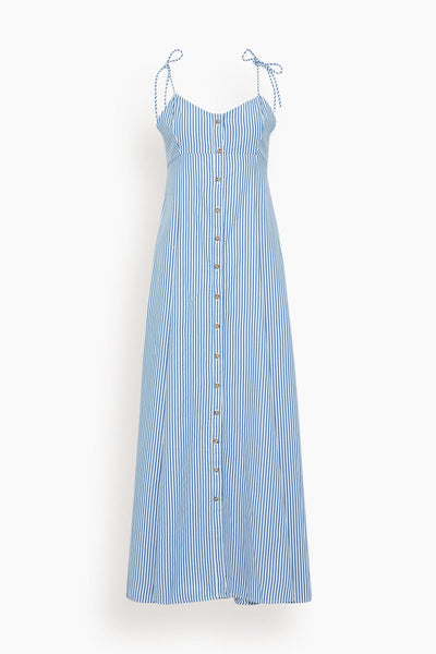 Rosie Assoulin - Rosie Assoulin High Garden Maxi Dress in Blue Stripe 2 - Hampden Clothing Rosie Assoulin - Rosie Assoulin High Garden Maxi Dress in Blue Stripe 2 - Hampden Clothing