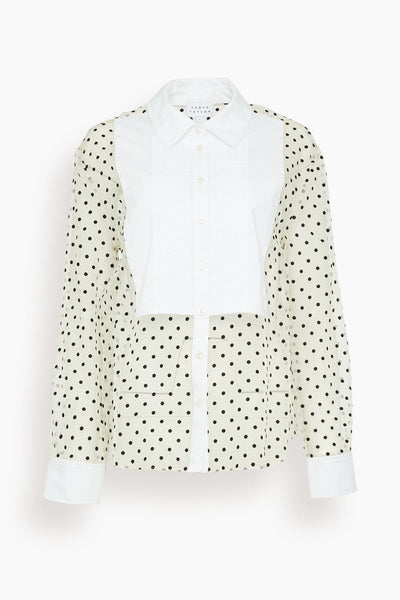 Arielle Top in Cream/Black/Optic White Multi