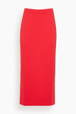 Tibi Compact Knit Pencil Skirt in Red