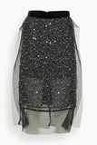 Sacai Sequin Embroidery Skirt in Black