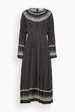 Sea Elly Polka Print Bell Sleeve Dress in Black
