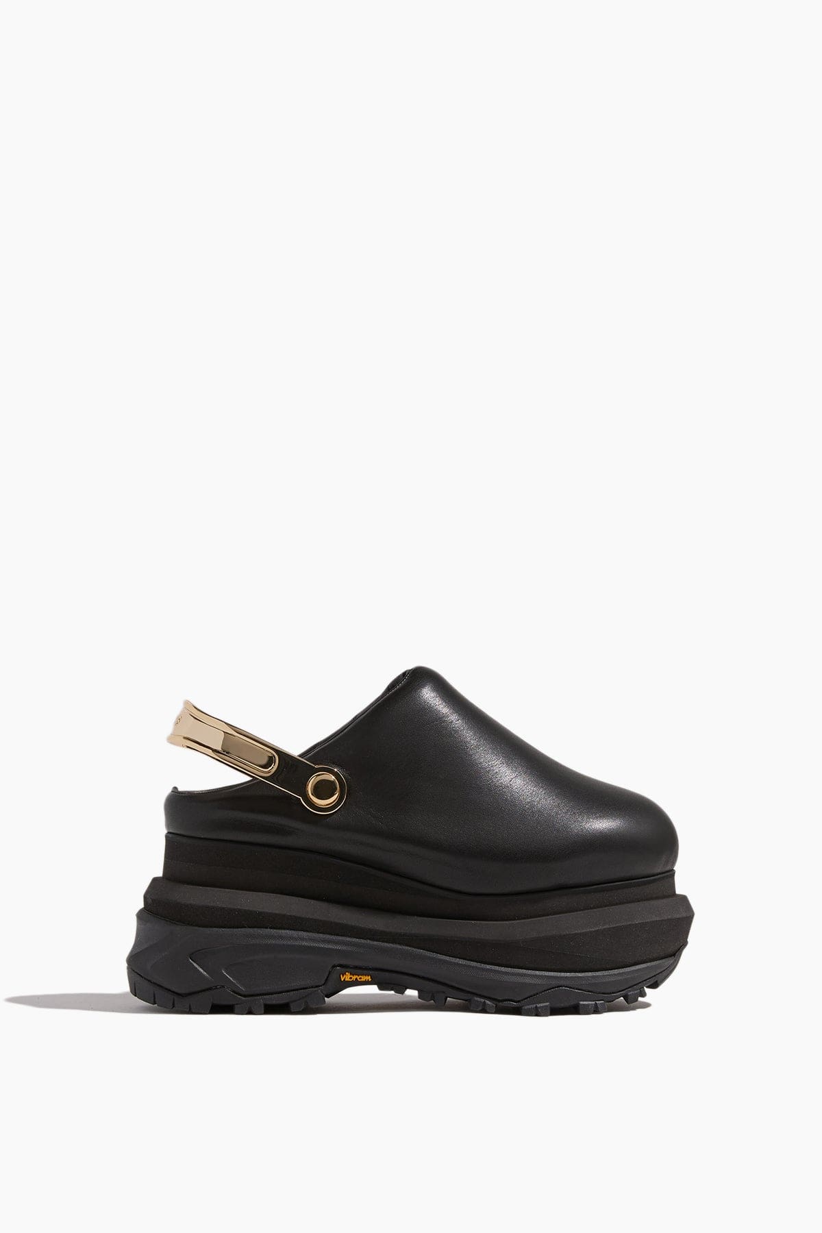 すぐ届く☆【sacai】Leather Sabot Wedges Sacai Leather Sabot Wedges in Black – Hampden Clothing