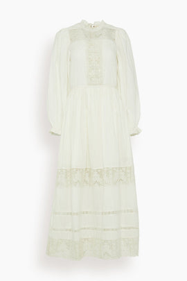 Amelie Long Sleeve Dress in Pristine
