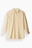 Staud Nolan Silk Shirt in Monday Stripe