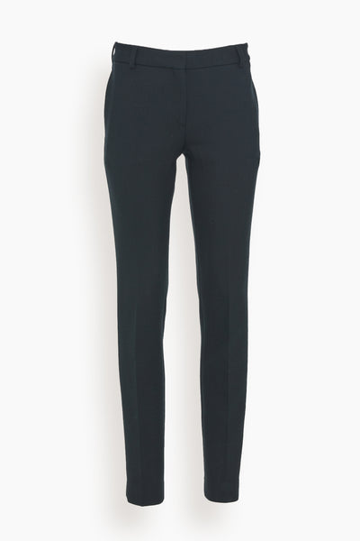 Low-Waist Slim Trousers in Black