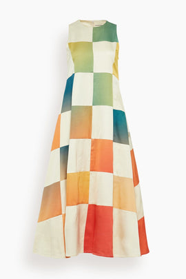 Multiverse Dress in Ivory and Gradient Print