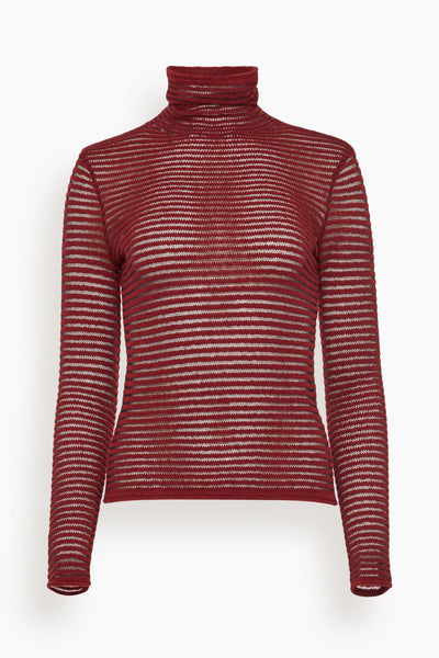 Hailey Sweater in Cashmere Silk Stripe Claret/Black