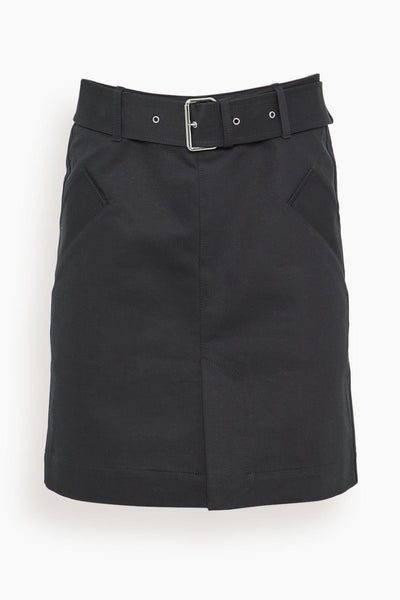 Cotton Trench Skirt in Black