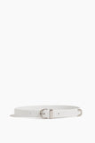 Khaite Belts Bambi Skinny Belt with Silver Hardware in Optic White