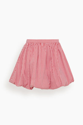 Kinsley Bubble Skirt in Carmine Check