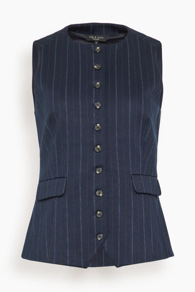 Irina Ponte Long Vest in Navy Multi