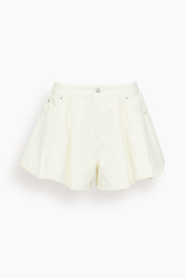 Stasia Denim Jean Shorts in Cream