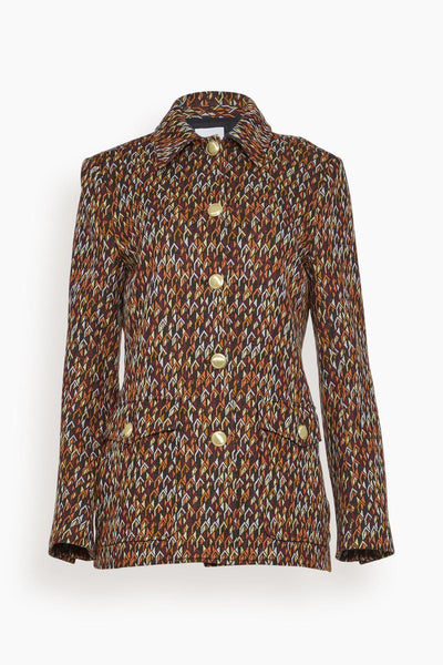 Button Up Tailored Jacket in Multi