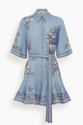 Villa Romantica Mini Dress in Blue